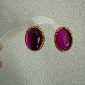 Women’s vintage signed purple and golden stud Earrings